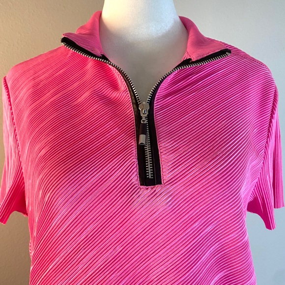 Jamie Sadock Crinkled Zip Neck Golf Shirt - Picture 7 of 12